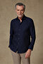 Donatello Cotton Slim Fit Navy Blue Classic Collar Men's Shirt
