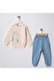 Bear Strip Embroidered Baby Boy Two String Seasonal Bottom Top Set - 2