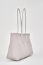 Women's Long Tote Bag Gray Braided - 3