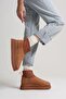 Women's Boots Tan Brown Suede Stretch – Wool Inside, Thick Sole, Warm, Heribo