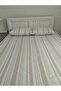 Striped Pattern Bohemian Cappuccino Double King Size Elastic Sheet Set - 3