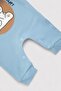 Baby Boy 0-3-6-9 Months Bear Printed Salopet / Gardener Jumpsuit and Underwear Set - 8