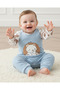 Baby Boy 0-3-6-9 Months Bear Printed Salopet / Gardener Jumpsuit and Underwear Set