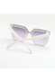 Women's White Bone Frame Uv400 Sunglasses with Accessories 23016 - 5