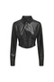 Skinny Shirt Collar Solid Black Women's Shirt ONLMIA FAUX LEATHER SHIRT OTW