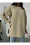 High Quality Women's Oversize Knit Sweater Beige - 2