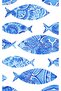 Blue Decorated Fishes Beach Towel 75X150Cm - 3