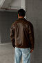Oversize Men's Imported Leather Jacket with Fur Lining - 3