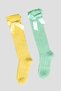 2 Pairs of Children's and Baby's Knee-High Socks with Ribbon - 4