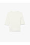 Bürümcük Fabric Slim Fit Short Sleeve Round Lightweight Stand Collar Textured T-Shirt - 4