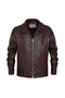 Oversize Men's Imported Leather Jacket with Fur Lining - 4