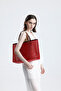 Women's Red Honeycomb Pattern Transparent Large Size Beach and Shopping Shopper Tote Shoulder Bag - 3