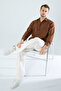 It's a New Product.Men's K Linen D Textured O Oversized K.Brown Men's Shirt - 6
