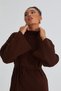 String Belted Knitwear Dress Bitter Brown