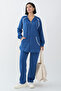 Zippered Shepherd Stitch Blue Double Set
