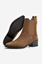 Women's Pointed Toe Back Zipper Cowboy Double Elastic Western Boots Mirona Tan Suede - 6