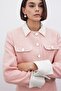 سترة تويد قصيرة متباينة الألوان - بودرة - 6