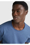 Men's Aviator Blue Crew Neck Slub T-Shirt - 6