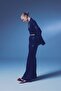 Sequined Casual Trousers - Navy Blue - 2