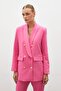 Button Detailed Double Breasted Jacket - Pink - 3