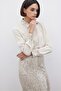 Sequin Detailed Classic Shirt - Beige - 3