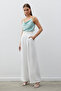 Satin Blouse with Chain Strap - Mint - 6