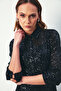 Sequined Casual Shirt - Black - 3