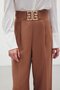 Wide Leg Trousers with Waist Accessories - Camel - 6