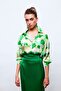 Floral Patterned Loose-Fit Shirt - Green-Olive Green - 4