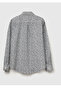 Women's Gray Patterned 100% Cotton Patterned Regular Fit Shirt - 4