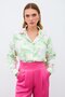 Multicolor Patterned Loose Shirt - Green - 4