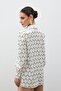 Satin Patterned Shirt - Beige - 6
