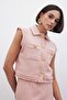Silvery Tweed Vest - Powder - 4