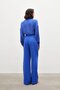 Wide Leg Pants with Waist Accessories - Sax Blue - 6