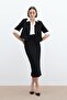 Pencil Skirt with Waist Detail - Black - 3