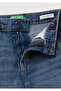 Boy's dark blue back pocket logo pocket elastic waist drawstring denim pants - 3