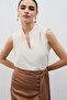 Hakim Collar Sleeveless Blouse - Beige