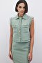 Silvery Tweed Vest - Mint - 6