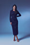 Glitter Midi Dress - Navy Blue - 3
