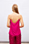 Blouse with Chain Strap and Chandelier Collar - Fuchsia - 8