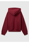 Girl's Burgundy Ribbed Hooded Sweatshirt with Logo Printed on the Front - 2