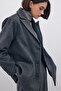 Buttoned Stamp Coat - Black - 8