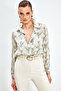 Patterned Loose Shirt - Beige