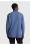 Men's Aviator Blue Long Sleeve Polo T-Shirt - 3