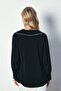 Degaje Casual Blouse with Pearls on the Neckline - Black - 6