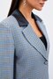 Houndstooth Crop Jacket - Blue - 6