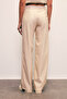 Ribbed Detailed Leather Trousers - Stone - 7