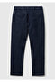 Men's navy slim fit denim chino pants - 2