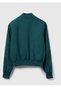 Women's Dark Green 100% Linen Bomber Jacket - 2