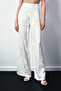 Patterned Loose Trousers - Ecru - 6